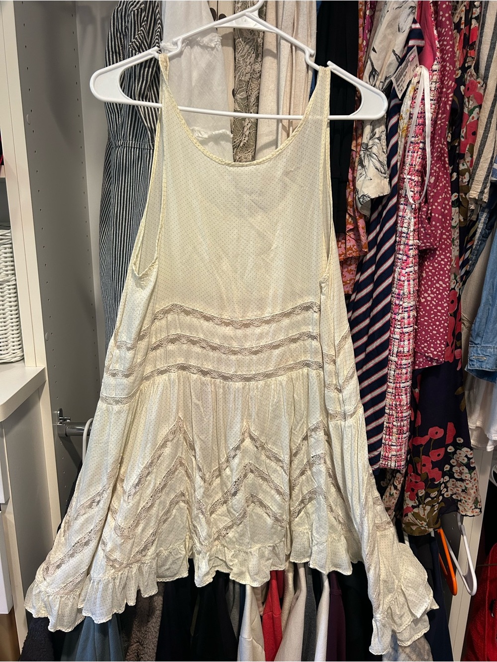 Free People Cream Lace Trim Swim Coverup size medium - Picture 2 of 4